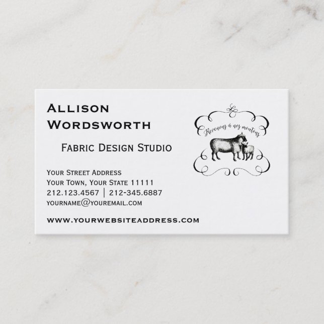 Kommen wir zurück zu unserer Vintagen Farm Visitenkarte (Vorderseite)