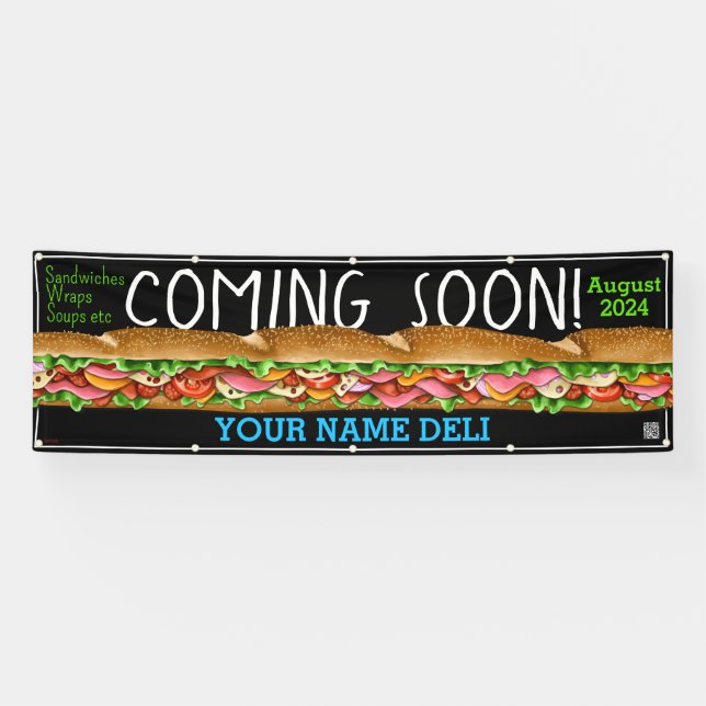 Kommend bald Grand Opening Sandwich Shop Deli Banner (Horizontal)