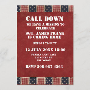 kommende Zuhauseeinladung des Militärsoldaten Einladung