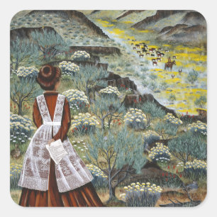 "Kommendes Zuhause" ~ die Oregon-Liebe-Geschichte Quadratischer Aufkleber