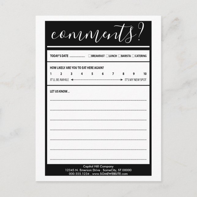 Kommentarkarte der Mailingliste Postkarte (Vorderseite)