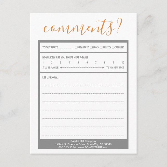 Kommentarkarte der Mailingliste Postkarte (Vorderseite)