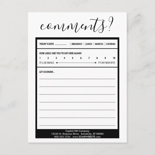 Kommentarkarte der Mailingliste Postkarte (Vorderseite)