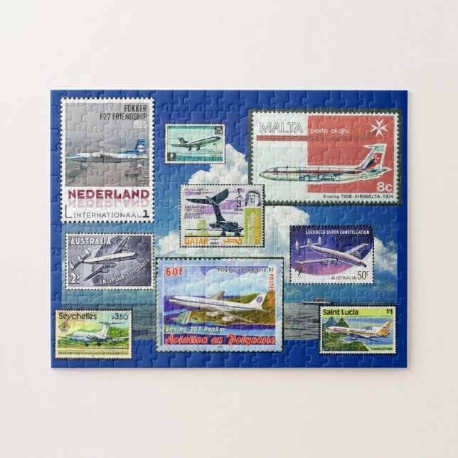 Kommerzielle Flugzeuge Postage Briefmarke Puzzle (Horizontal)