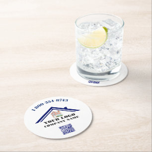 Kommerzielle Logo-QR-Code-Pullboard  Runder Pappuntersetzer