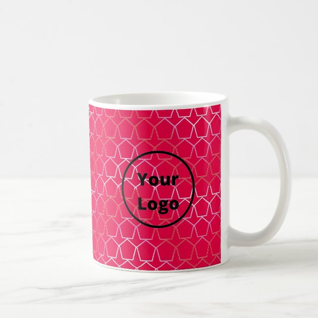 Kommerzielle Pentagons auf rosa Kaffeetasse (Rechts)