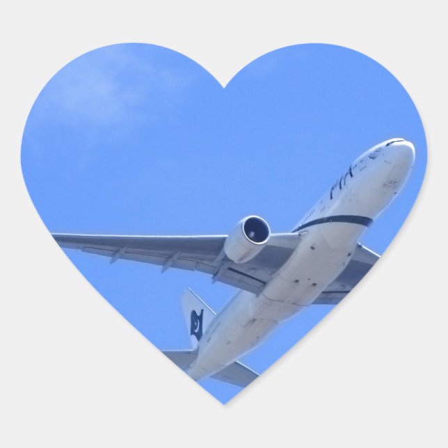 Kommerzieller Airliner Herz-Aufkleber (Vorderseite)