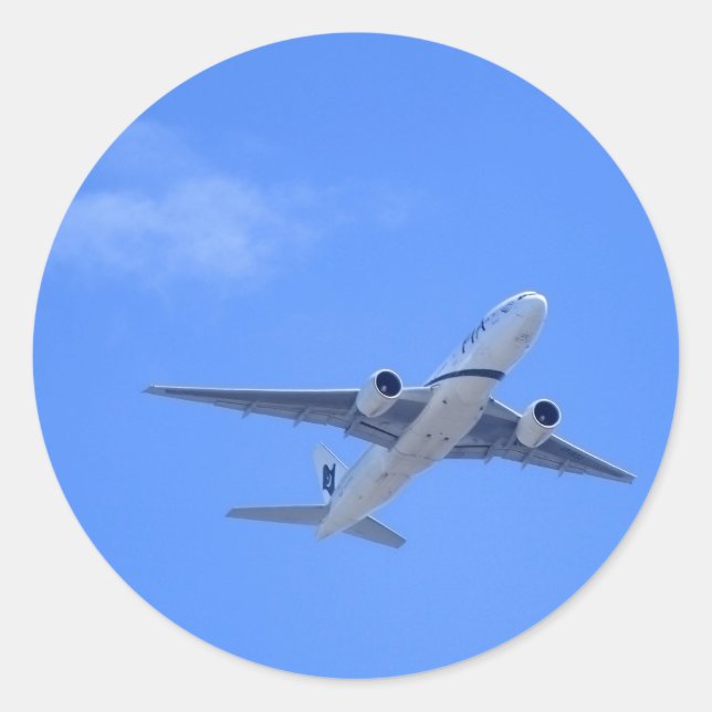 Kommerzieller Airliner Runder Aufkleber (Vorderseite)