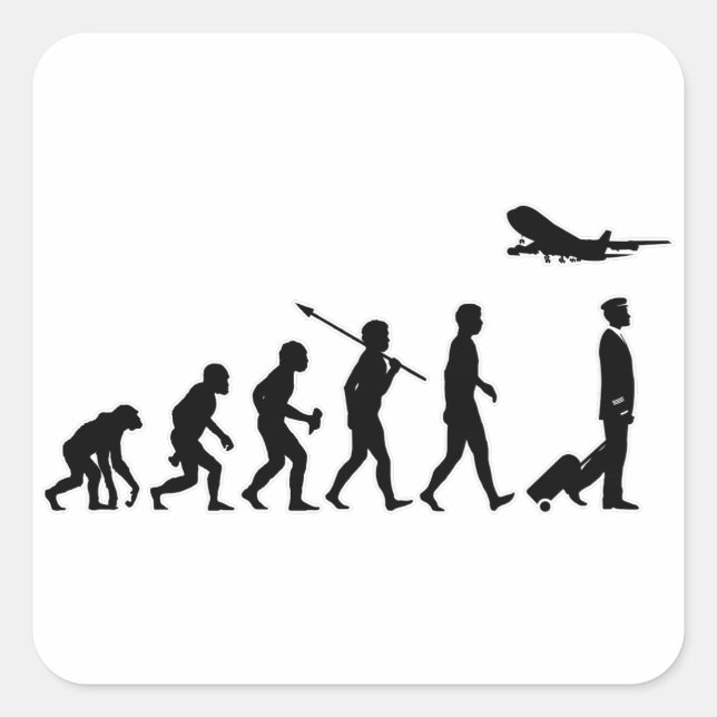 Kommerzieller Pilot Quadratischer Aufkleber (Vorderseite)