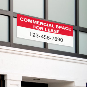Kommerzieller Platz für Leasing & Phone Red White Banner