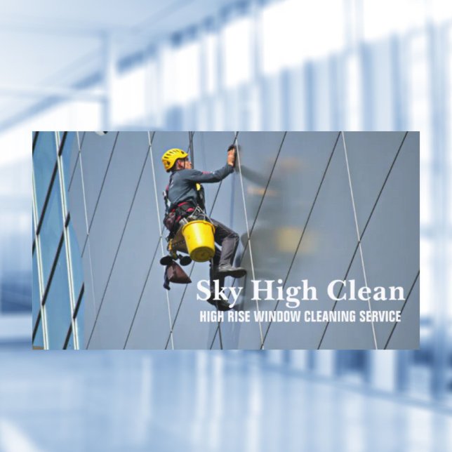 Kommerzieller Wolkenkratzer Hochauflösende Fenster Visitenkarte (Commercial Skyscraper High Rise Window Cleaning Business Card)