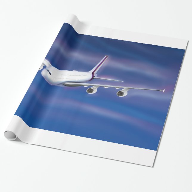Kommerzielles Doppeldeckerflugzeug Geschenkpapier (Ungerollt)