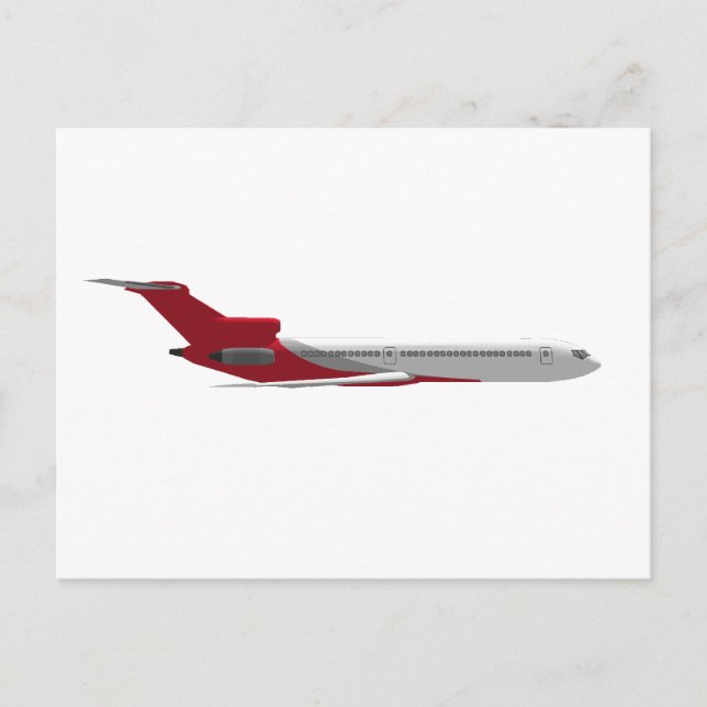 Kommerzielles Jet-Flugzeug: 3D-Modell: Postkarte (Vorderseite)