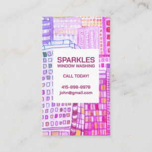 Kommerzielles Reinigungsfenster Wasserfarbe Visitenkarte