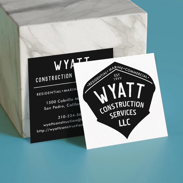 Kommerzielles Schiff-Auftragnehmer Quadratische Visitenkarte (Von Creator hochgeladen)