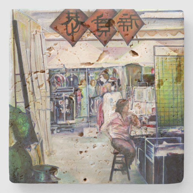 Kommt dieser Drache mit Trainingsrädern? Steinuntersetzer (Vorderseite)