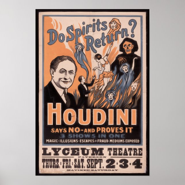 Kommt es wieder zu Geistern? Houdini sagt nein Poster (Vorne)