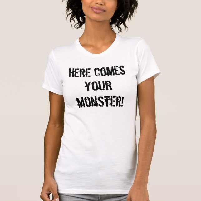 Kommt hier Ihr Monster! Girly Schläger T-Shirt (Vorderseite)
