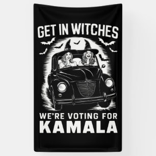 Kommt rein, Hexen, wir stimmen für Kamala Hallowee Banner
