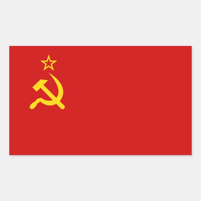 Kommunales Russland Flaggenstaat UdSSR Rechteckiger Aufkleber (Vorderseite)