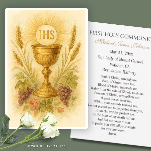 Kommunalgebet Chalice mit Weizentrauben Ankündigung (Von Creator hochgeladen)