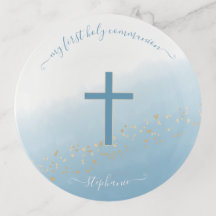 Kommune Cross Blue Wasserfarbe Trinket Trays