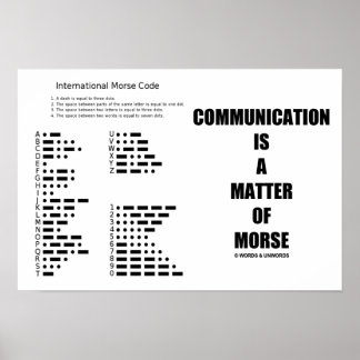 Kommunikation ist eine Frage des Morse Code Spaßes Poster