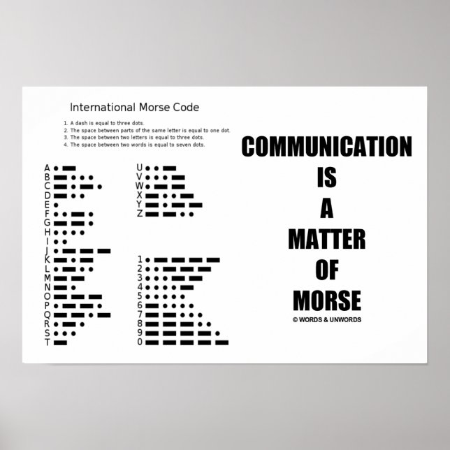 Kommunikation ist eine Frage des Morse Code Spaßes Poster (Vorne)
