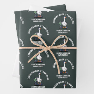 Kommunikation ist verbindende Sprache Gans Geschenkpapier Set