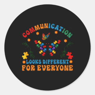 Kommunikation sieht für alle anders aus runder aufkleber