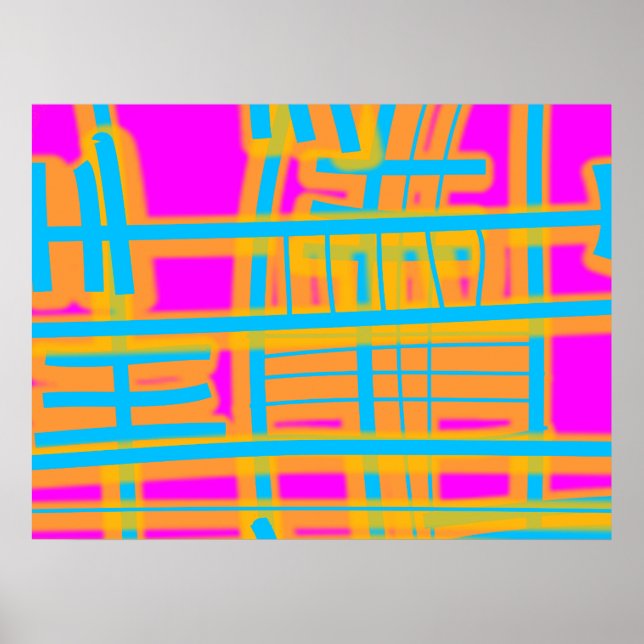 "Kommunikationslinien" Abstrakt Poster (Vorne)