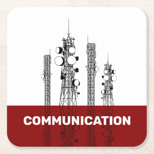 Kommunikationstürme Rechteckiger Pappuntersetzer