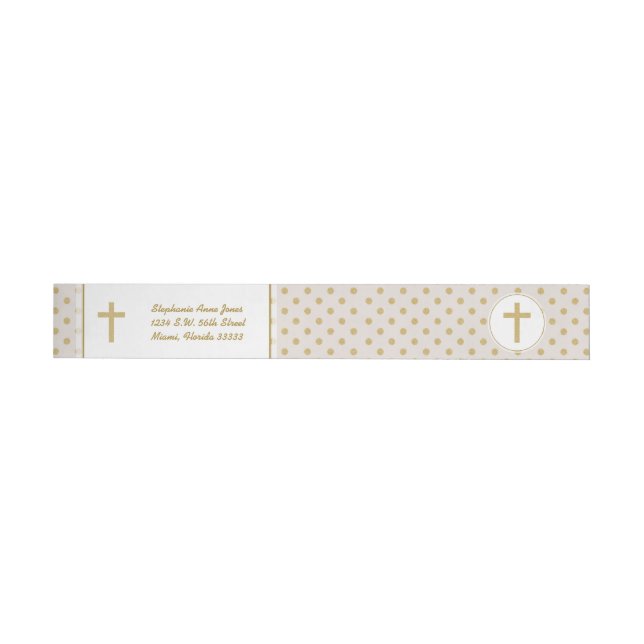 Kommunion Beige mit Gold Polka Dots (Person)