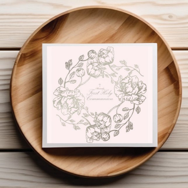 Kommunion Gold Floral Napkins Serviette (Von Creator hochgeladen)