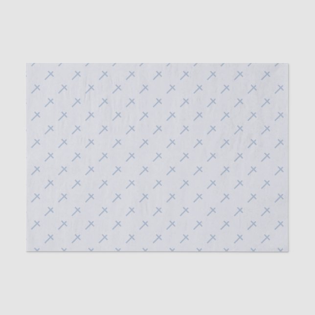 Kommunion Pastel Blue Cross Seidenpapier (Vorderseite)
