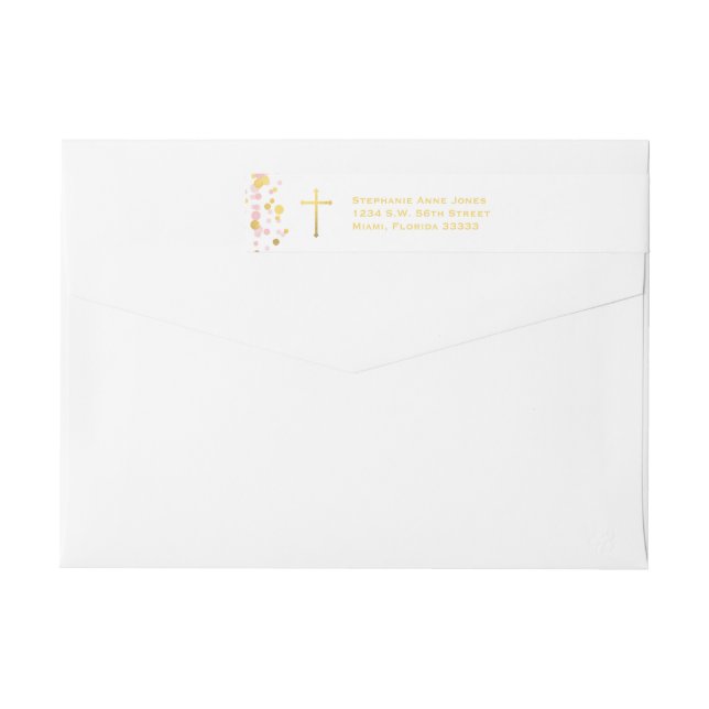 Kommunion Pink und Gold Confetti (Rückseite)