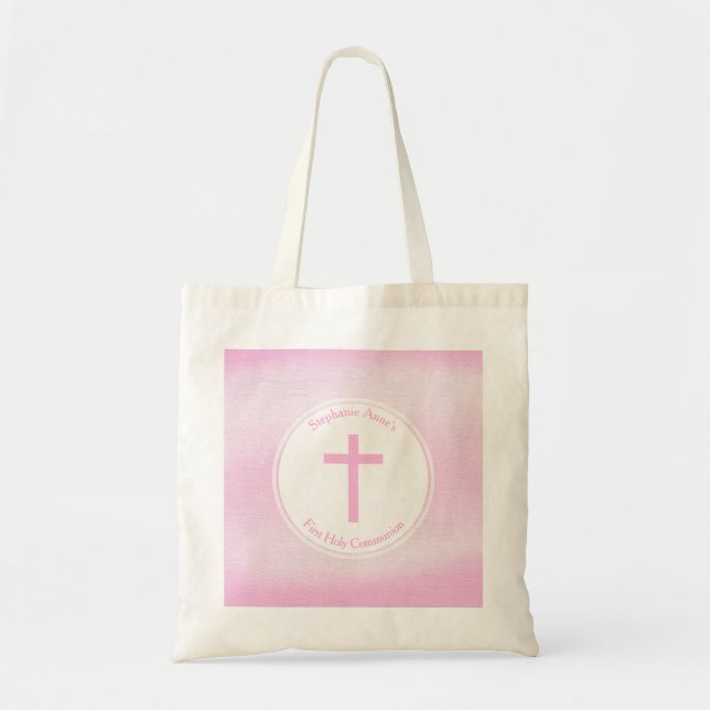 Kommunion Pink Watercolor Tragetasche (Vorne)