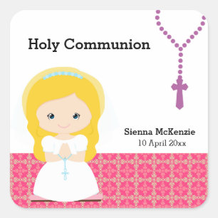 Kommunion Quadratischer Aufkleber