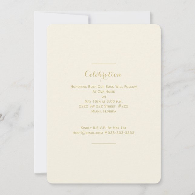 Kommunion und Bestätigungs-Chalice Einladung (Rückseite)