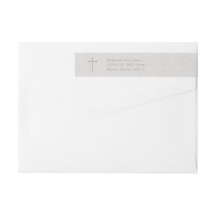 Kommunions-verziertes Kreuz im Taupe-Blumenmuster