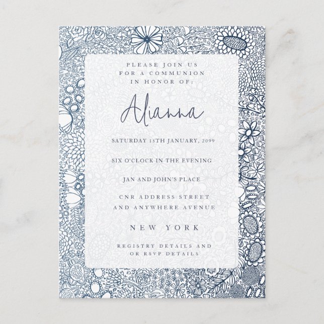 Kommunionsbestätigung der Blaugartenkirche Postkarte (Vorderseite)