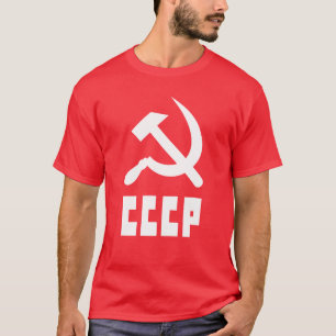Kommunistische CCCP Russischer Hammer und Sichel T-Shirt