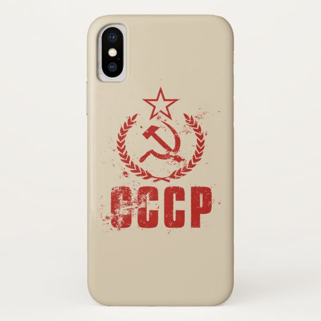 Kommunistische Hammer-u. Sichel-Flagge iPhone X Case-Mate iPhone Hülle (Rückseite)