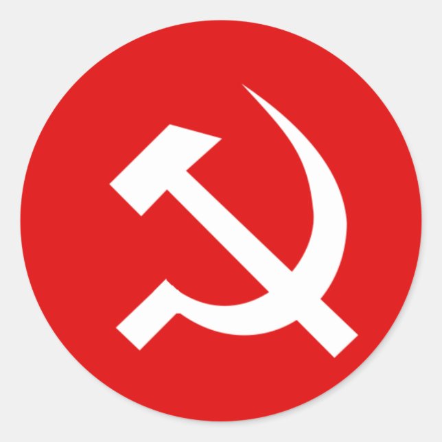 Kommunistische Party Indiens unter der CPI-Flagge Runder Aufkleber (Vorderseite)