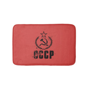 Kommunistische schwarze Vintage Flaggen-Bad-Matten Badematte