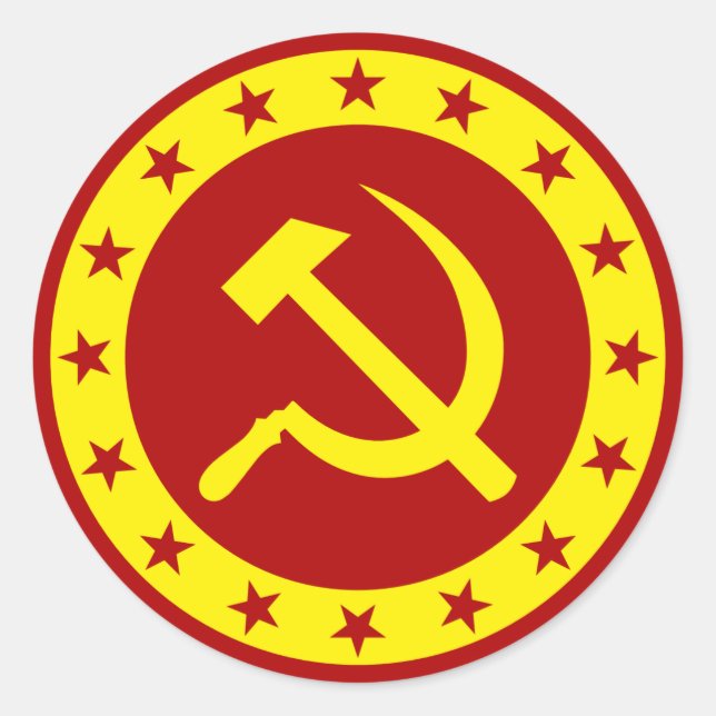 Kommunistische Symbol Hammer Sickle Runder Aufkleber (Vorderseite)