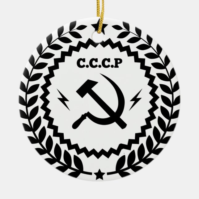 Kommunistisches CCCP Hammer-Sichel-Abzeichen Keramikornament (Vorne)