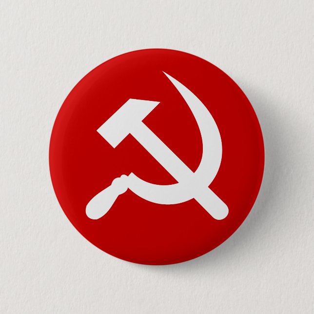 Kommunistisches russisches Hammer und Sichelsymbol Button (Vorderseite)