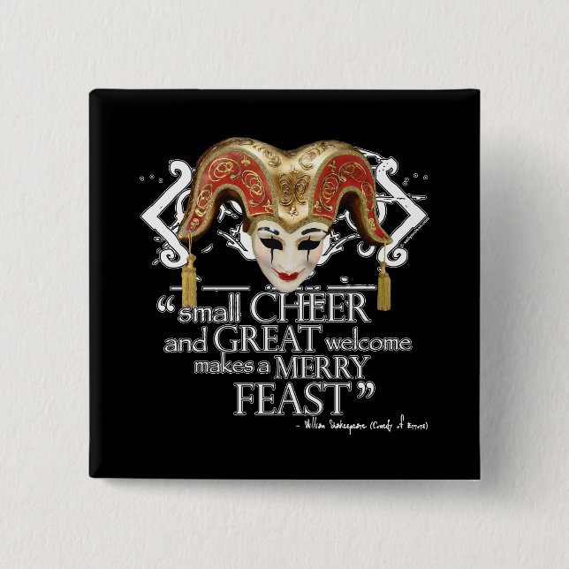 Komödie des Fehler-Fest-Zitats Button (Vorderseite)