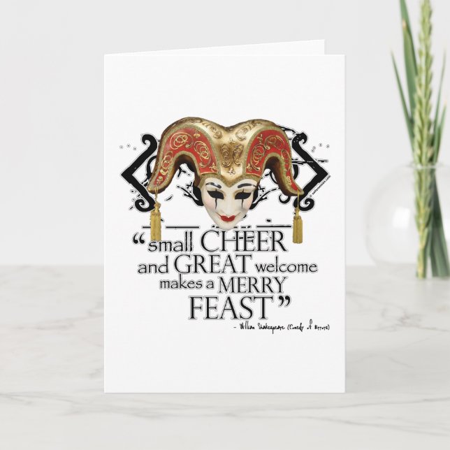 Komödie des Fehler-Fest-Zitats Karte (Vorderseite)